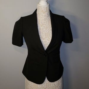Black Short Sleeve Blazer Suit Jacket